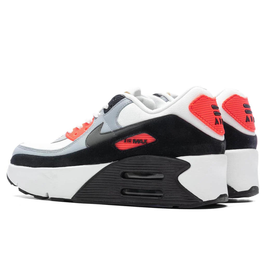 Womens Air Max 90 LV8 Infrared Summit White Smokey Grey Black