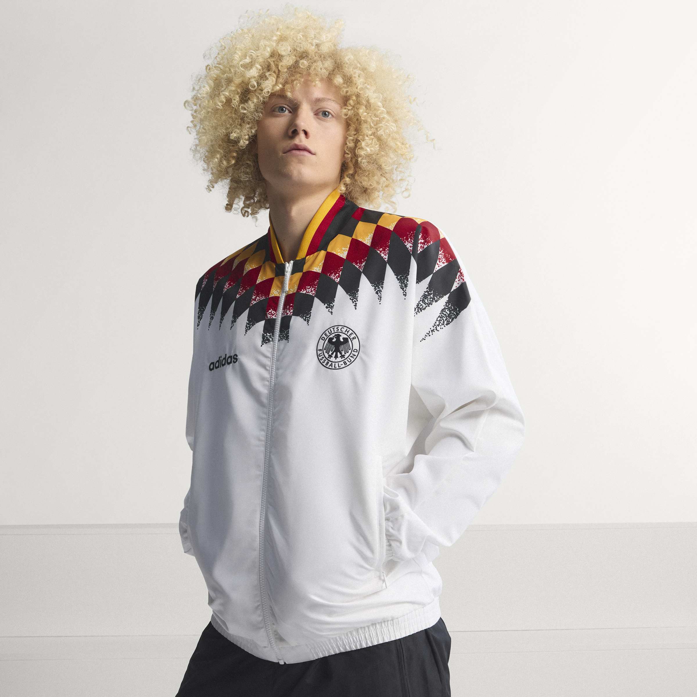 adidas Germany 1994 Mens Soccer Track Top White Black Red