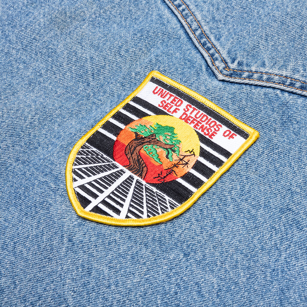 Charlatan Reversible Denim Baseball Jacket Indigo