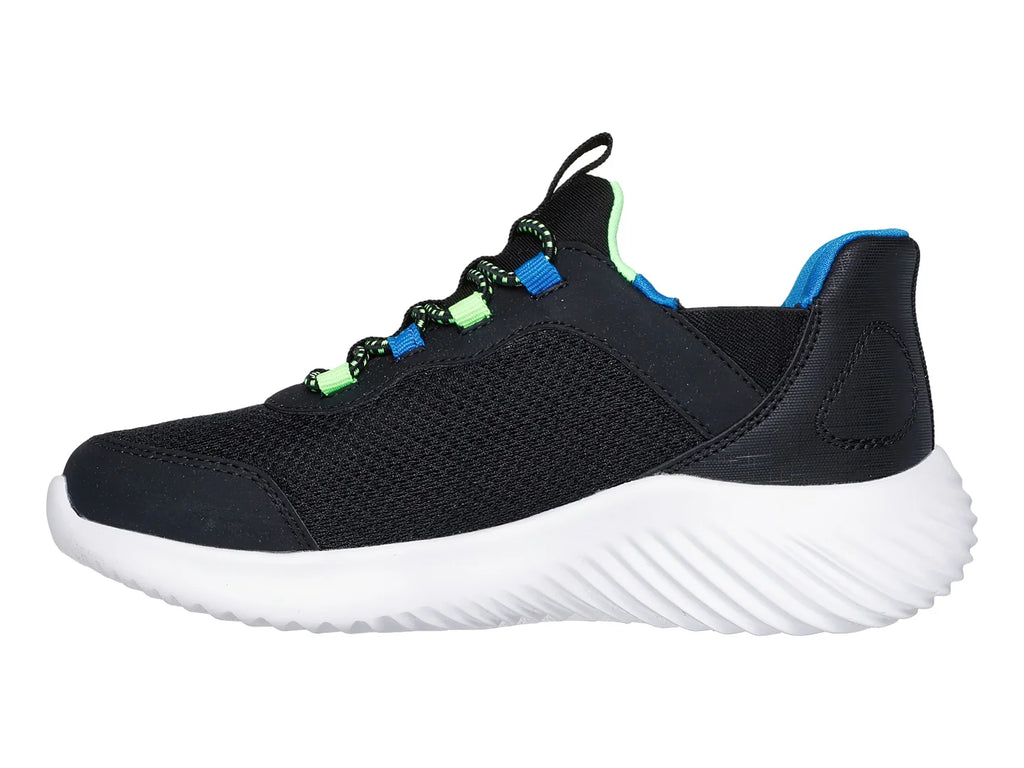 Tenis Skechers Bounder Azul y Lima para Niño