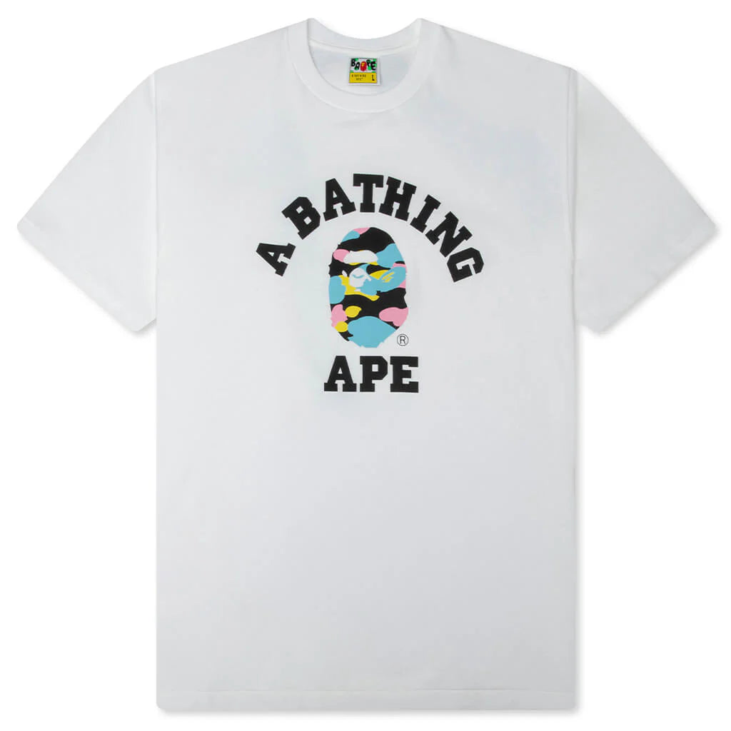 New Multi Camo College Tee White