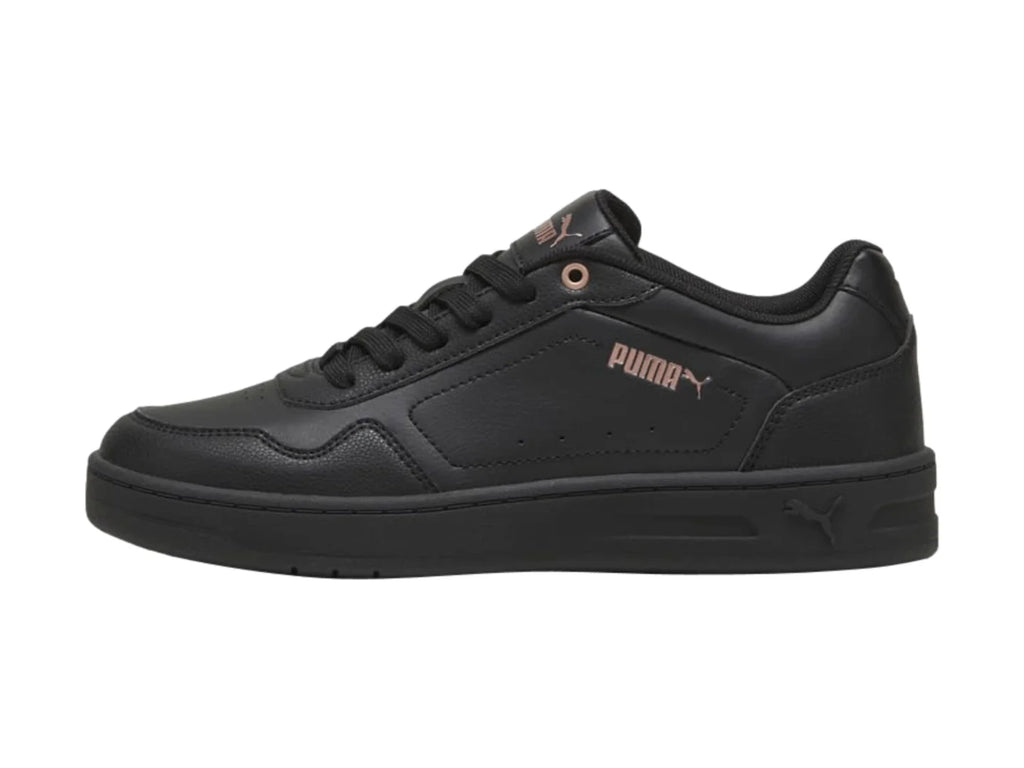 Tenis Puma Court Classy Negro y Oro Rosa para Mujer