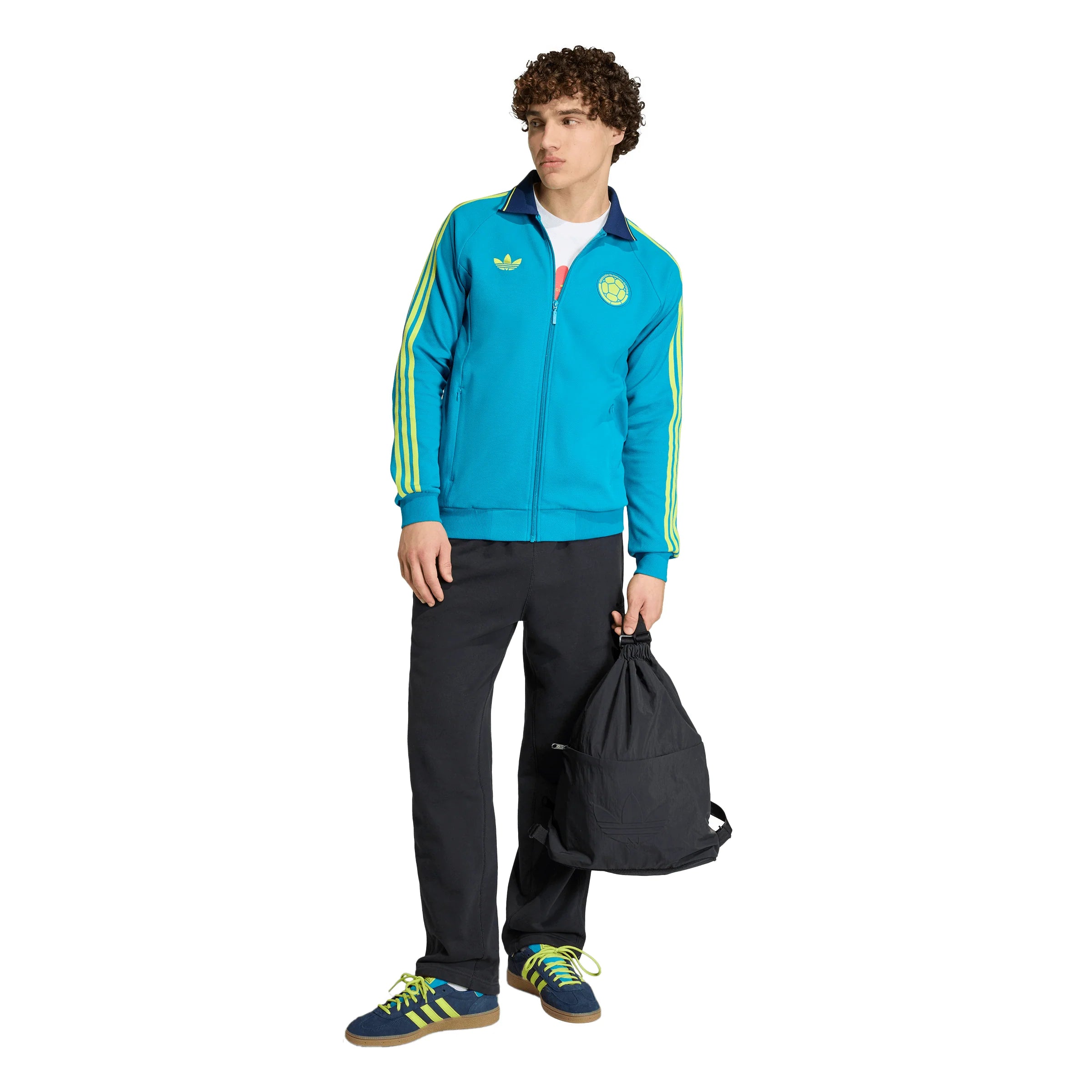 adidas Colombia Away Anthem Mens Soccer Jacket Turquoise