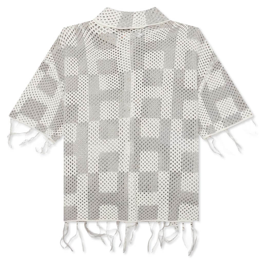 Crochet S S Button Down Stone