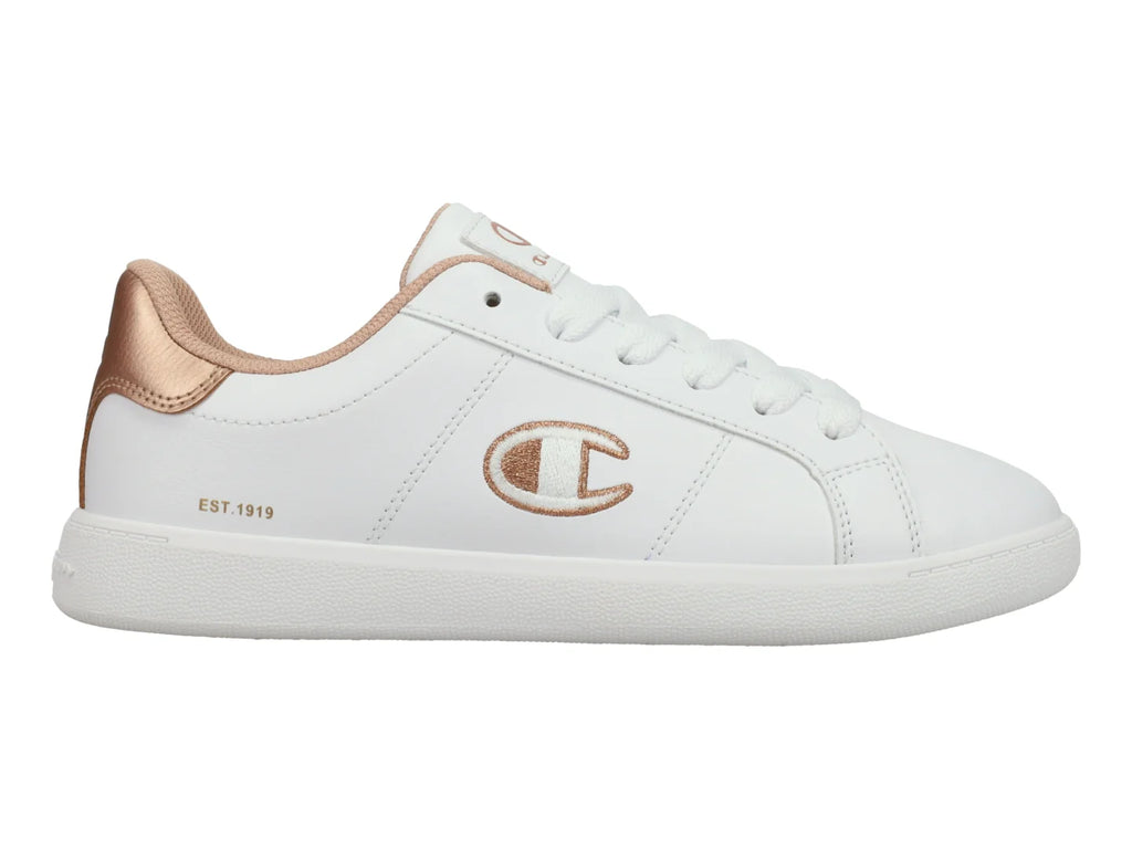 Tenis Champion Pure V2 Blanco y Oro Rosa para Mujer