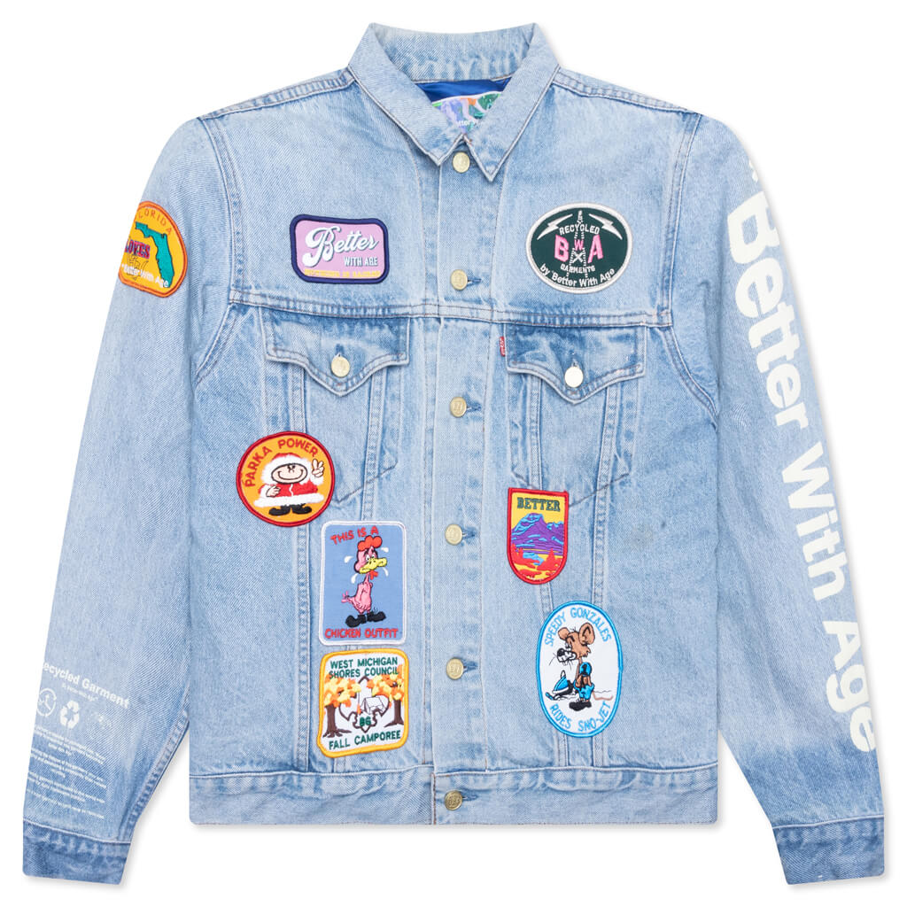 Charlatan Reversible Denim Baseball Jacket Indigo