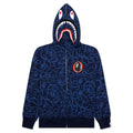 Bape 30th Anniversary Line Camo Shark Full Zip Hoodie Navy