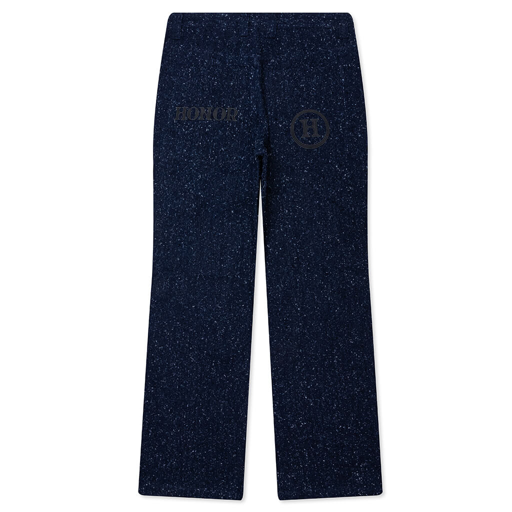 Nep Yarn Wide Leg Pant Blue
