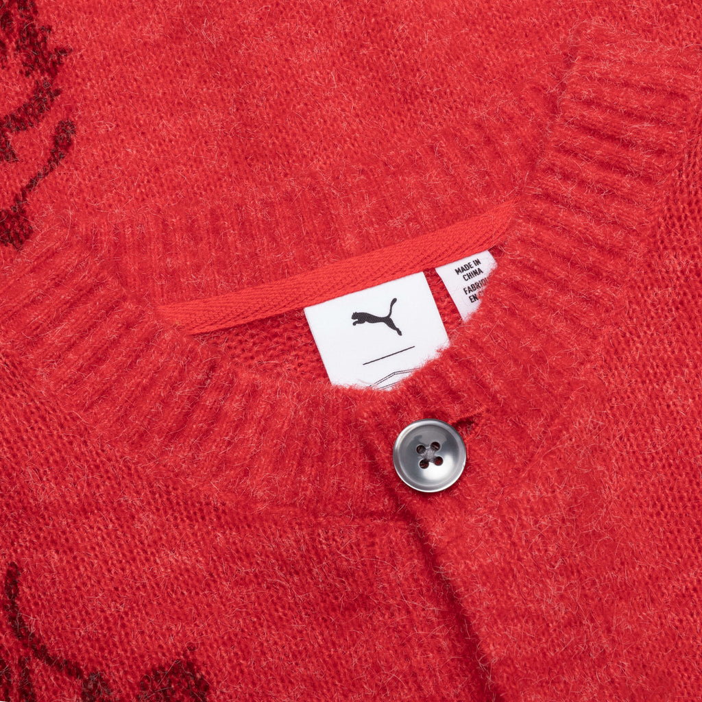 Puma x Aries Knitted Cardigan Red