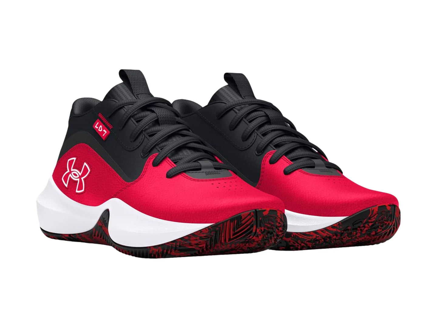 Tenis Under Armour Lockdown 7 Rojo y Blanco para Niño