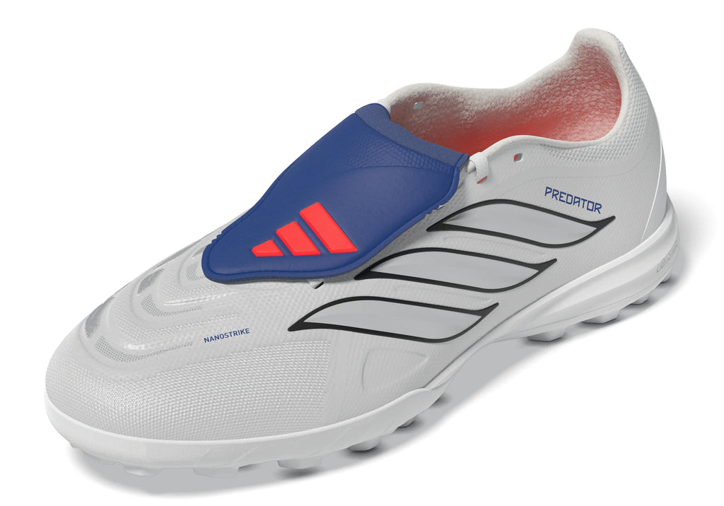 adidas Predator League Fold Over Tongue TF Turf Mens Soccer Cleats White Zero Metallic Blue