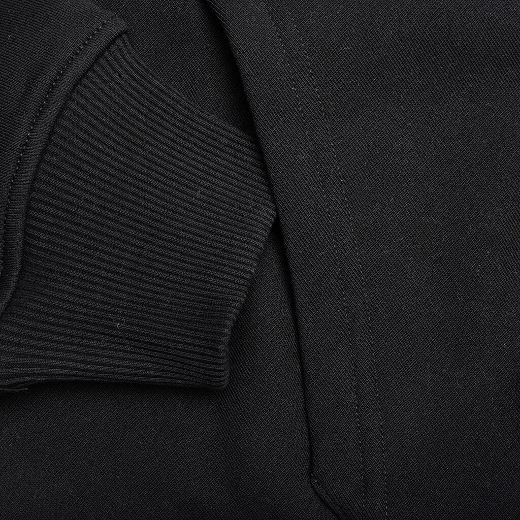 Lace Panel Hoodie Black