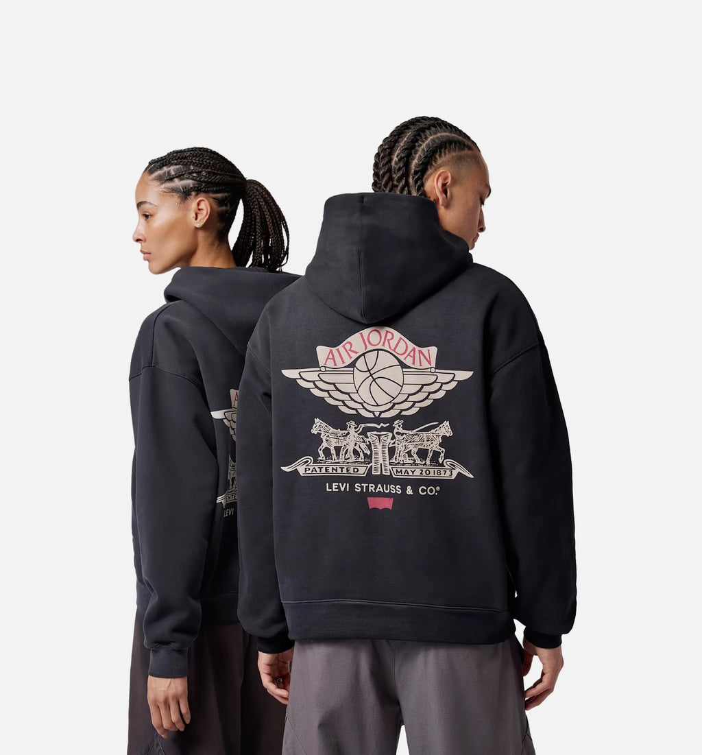 Air Jordan x Levis Full Zip Fleece Mens Jacket Black