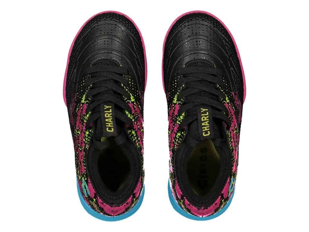 Tenis de Fútbol Charly TF Negro y Fucsia para Niño