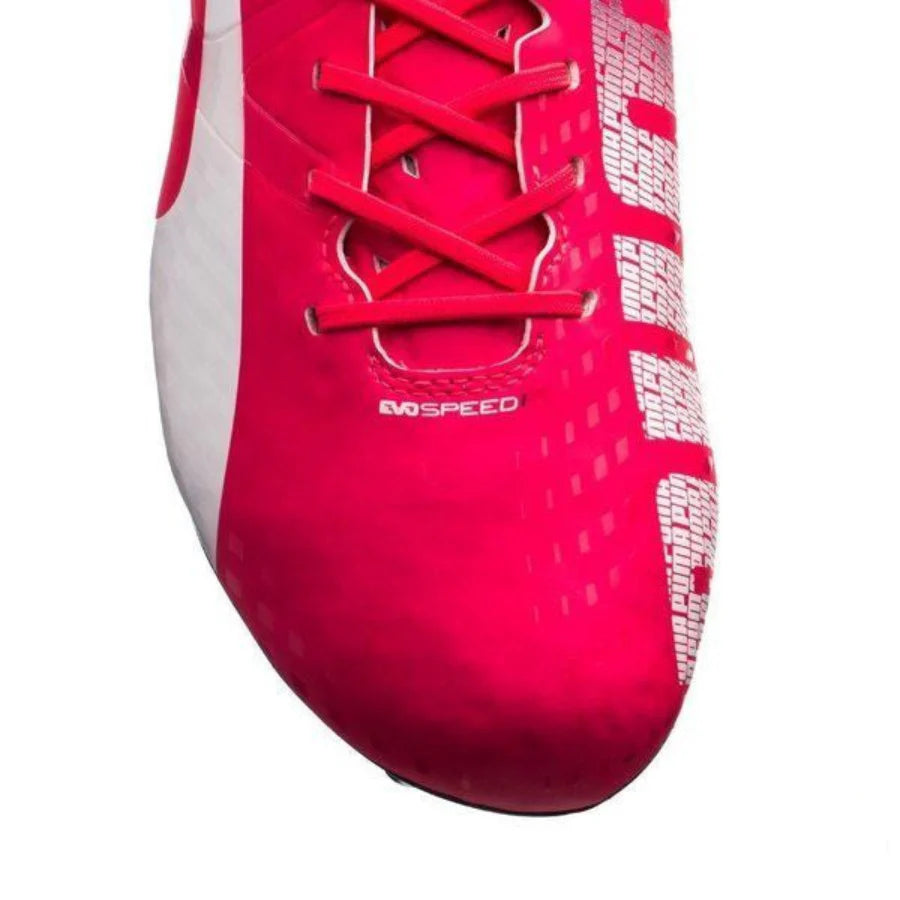 PUMA Evospeed 13 FG Firm Ground Soccer Cleats Bright Plasma White Peacoat
