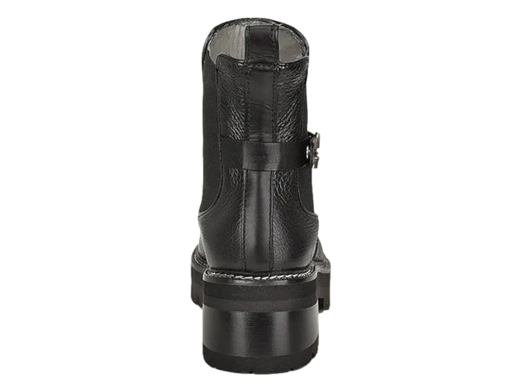 Botas Cuadra de Piel de Venado Negro para Mujer