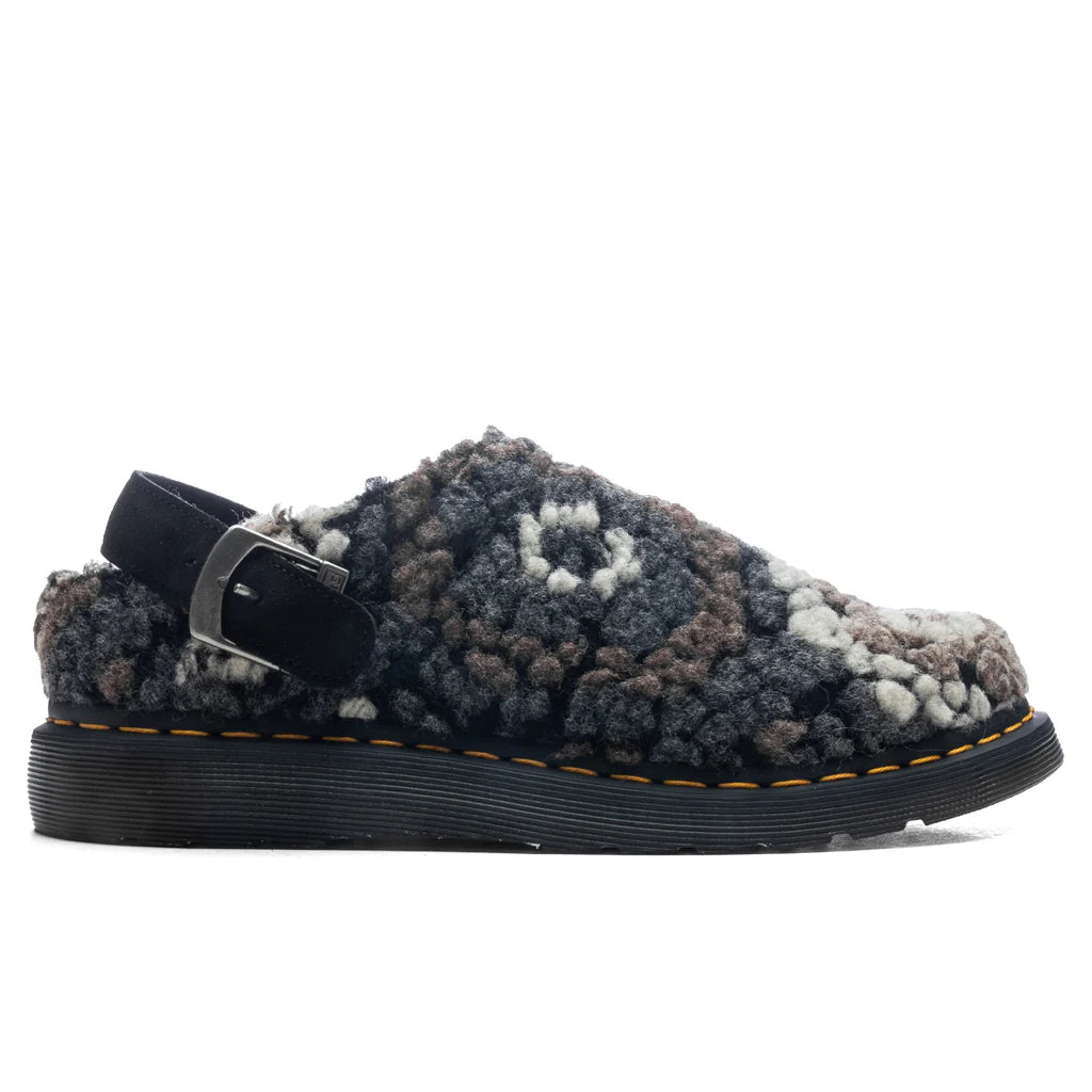 Isham Crochet Wool Suede Mules Black