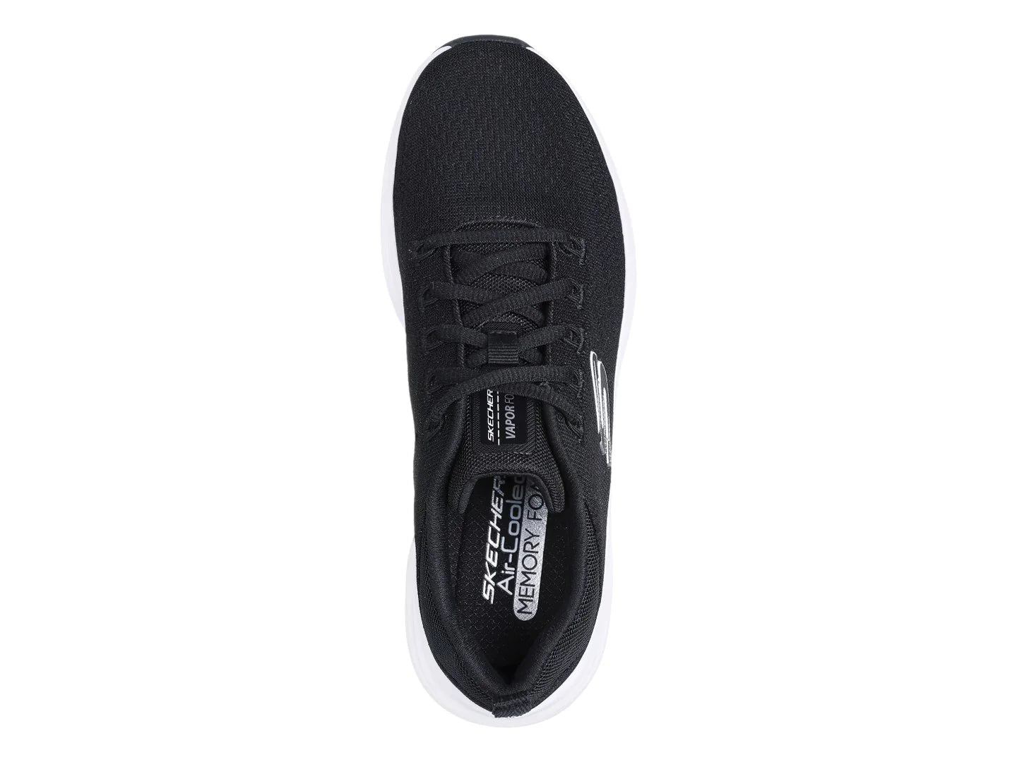 Tenis Skechers Vapor Foam Negro con Blanco para Mujer