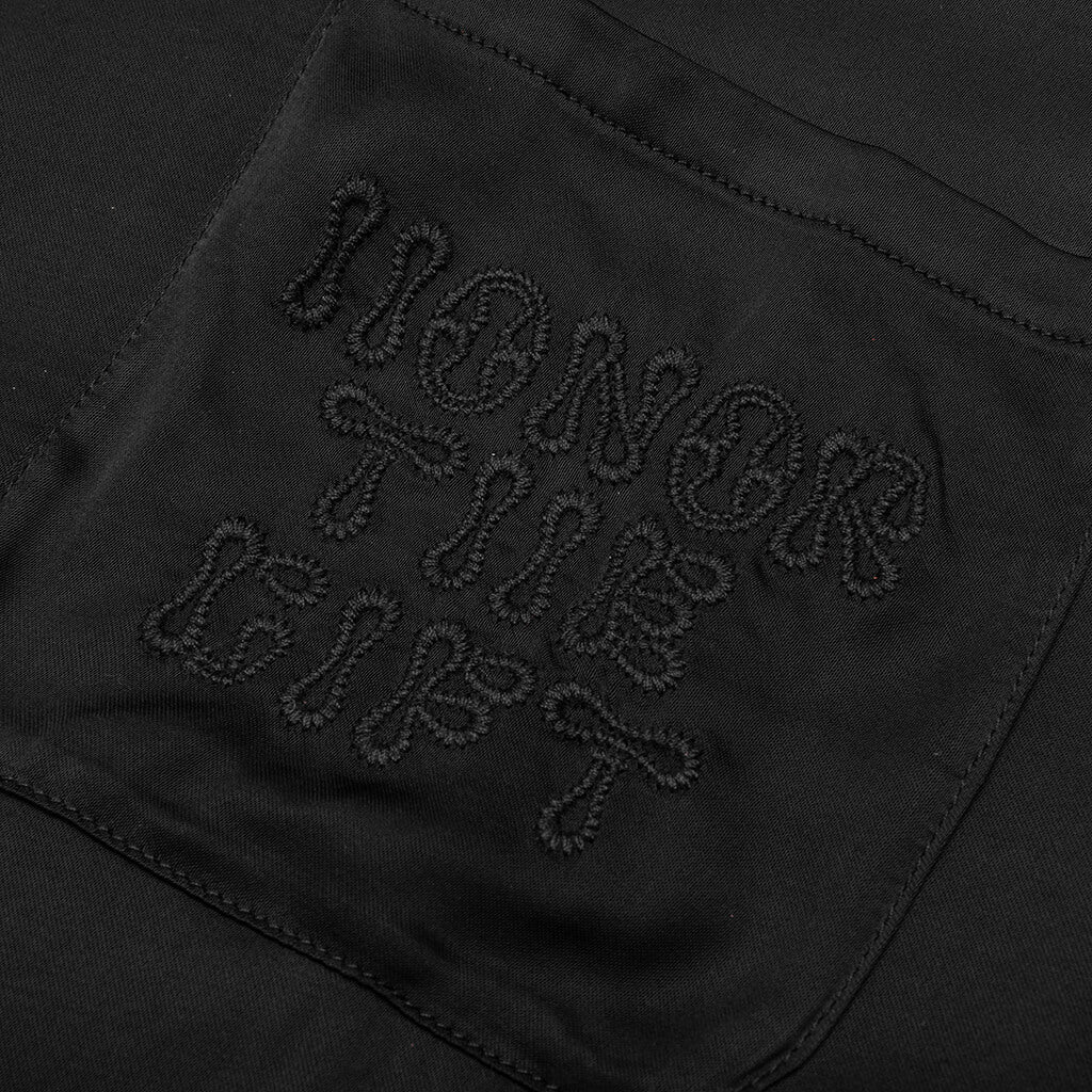B Summer Blanket Stitch Woven Shirt Black