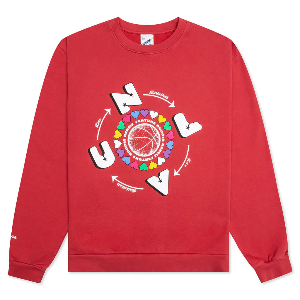 Feature x UNLV Love and Basketball Crewneck Pigment Red