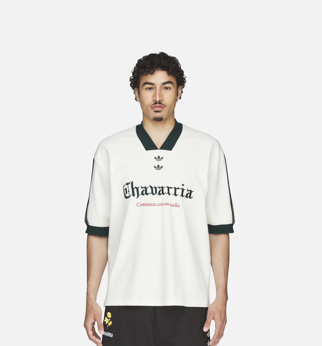 Chavarria Soccer Mens Short Sleeve Shirt Off White