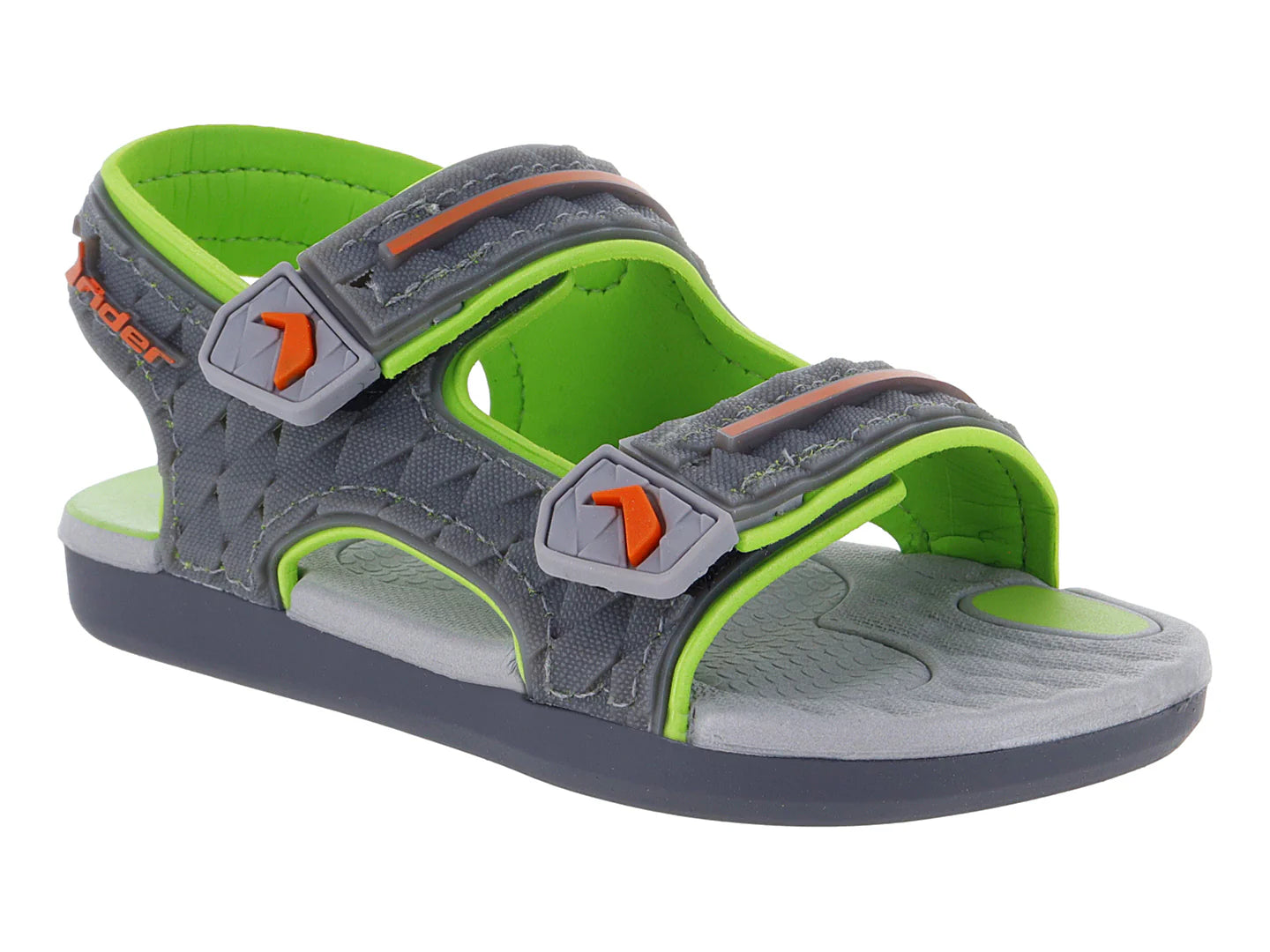 Sandalias Rider Gris Oscuro Verde para Niño