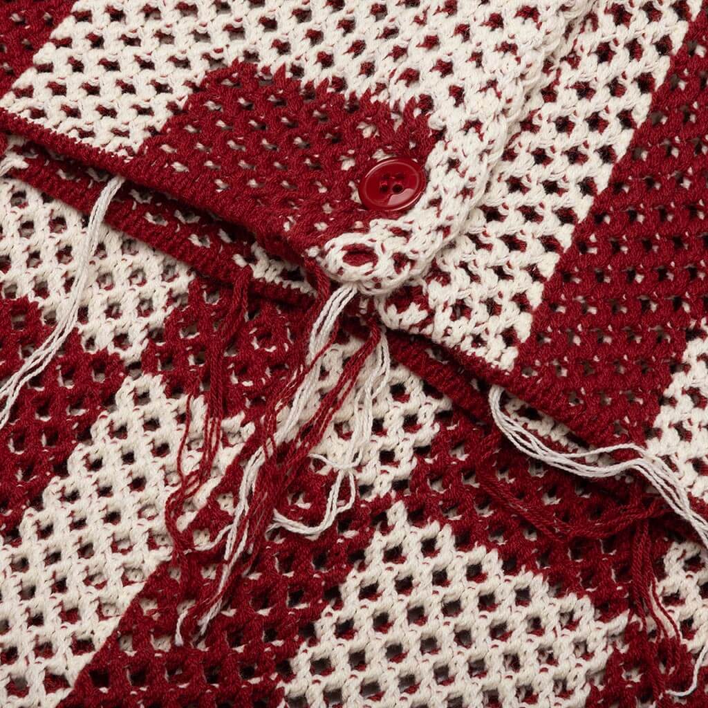 Crochet S S Button Down Brick