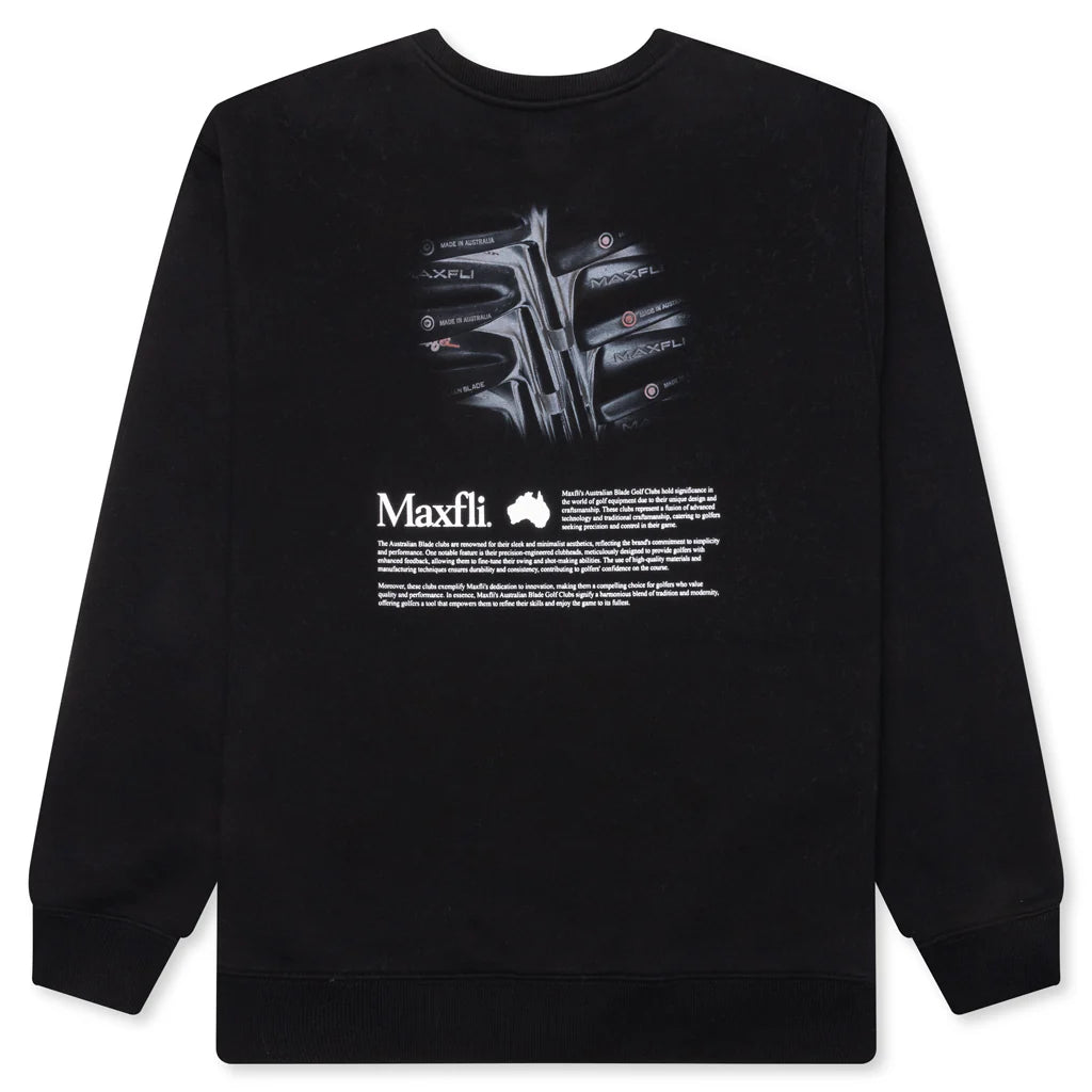 Metalwood x Maxfli Aussie Blade Crewneck Sweatshirt Black