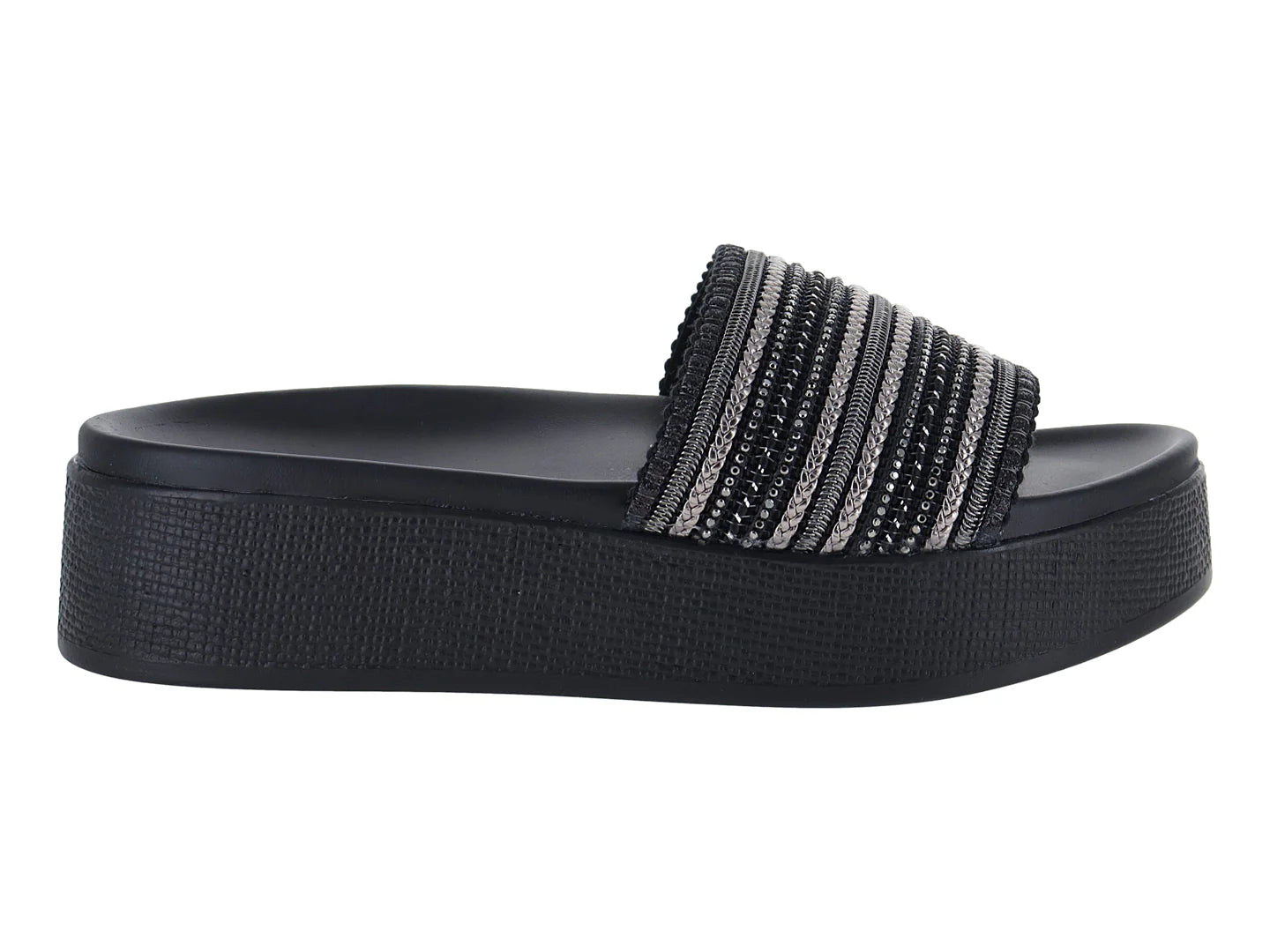 Sandalias Roze Negro de Media Plataforma para Mujer