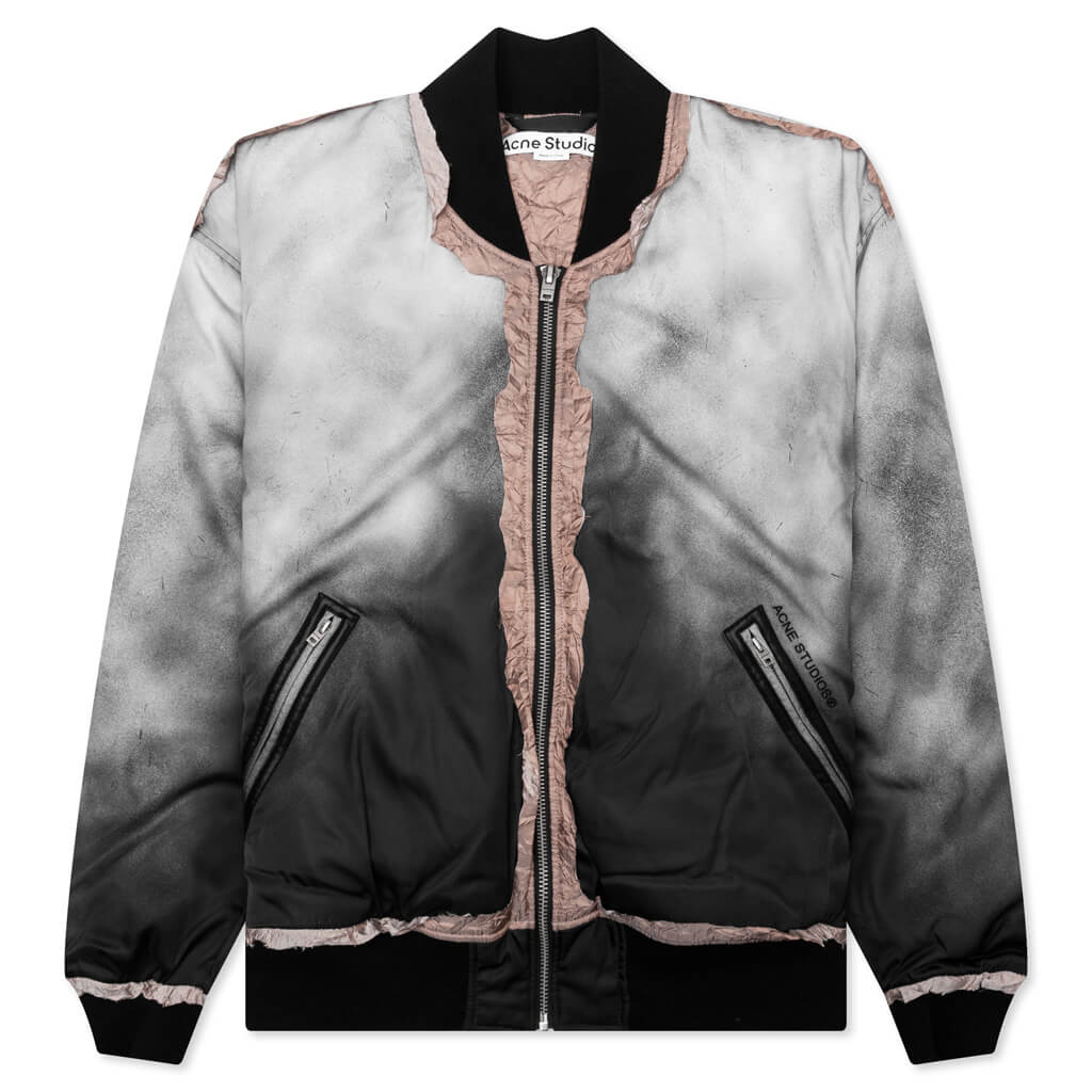 Ocari Nylon Bomber Jacket Faded Black