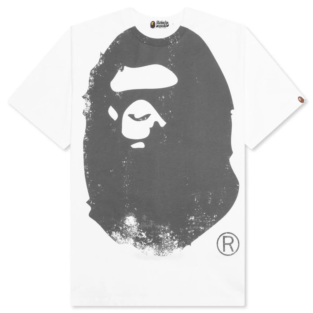 Overprinted Ape Head Tee White