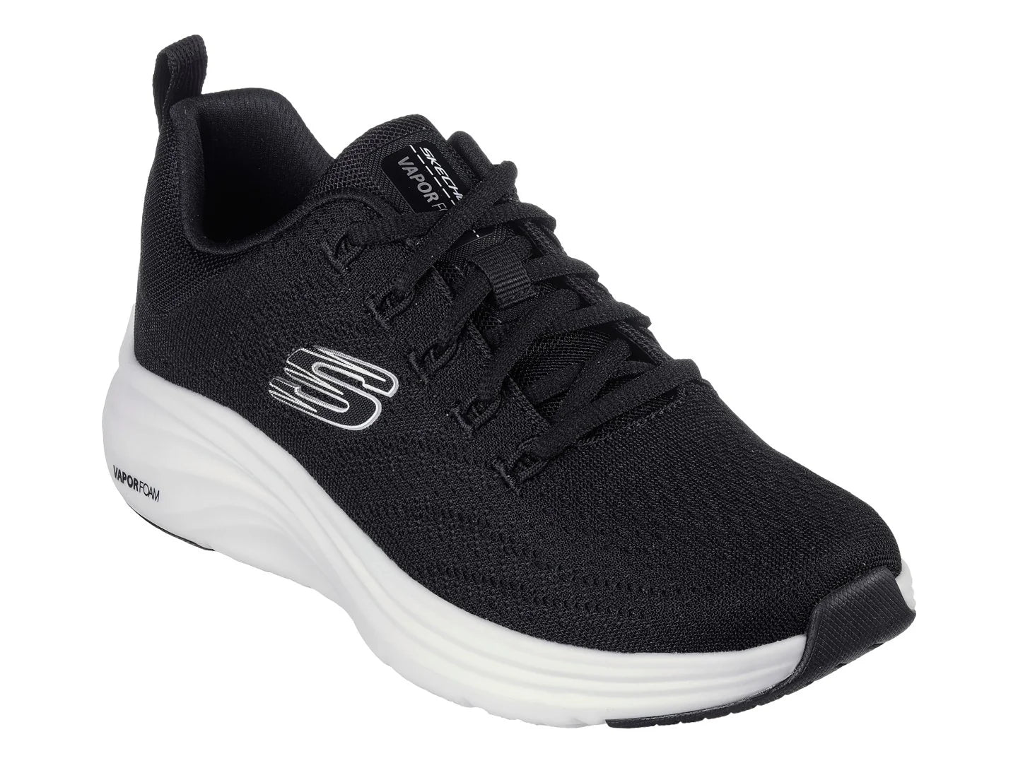Tenis Skechers Vapor Foam Negro con Blanco para Mujer
