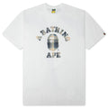 BAPE Check College Tee White Blue