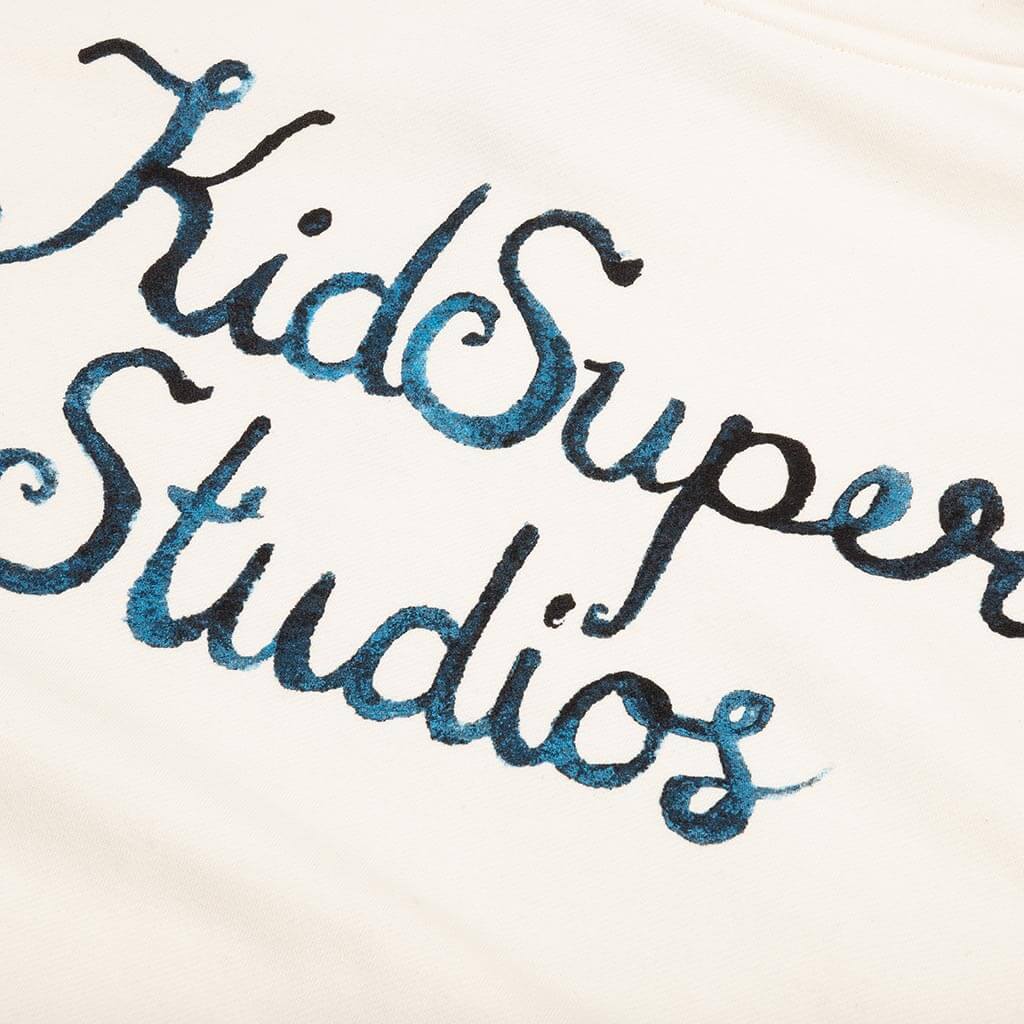 Script Logo Hoodie Cream