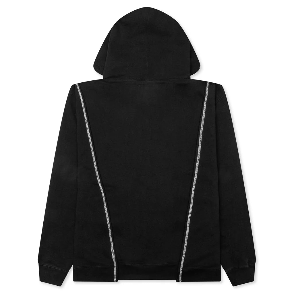 Designer Split Hoodie Washed Black