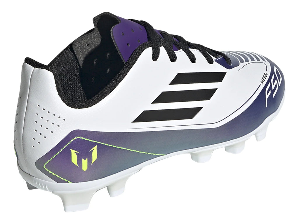 Tenis de Fútbol Adidas Messi F50 Club Morado y Blanco para Niño