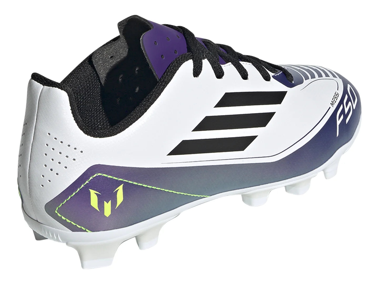 Tenis de Fútbol Adidas Messi F50 Club Morado y Blanco para Niño