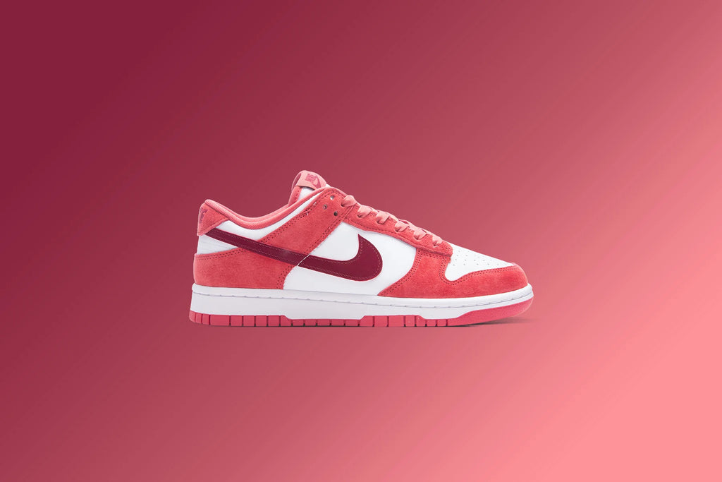 Dunk Low Womens Valentines Day White Team Red Adobe Dragon Red