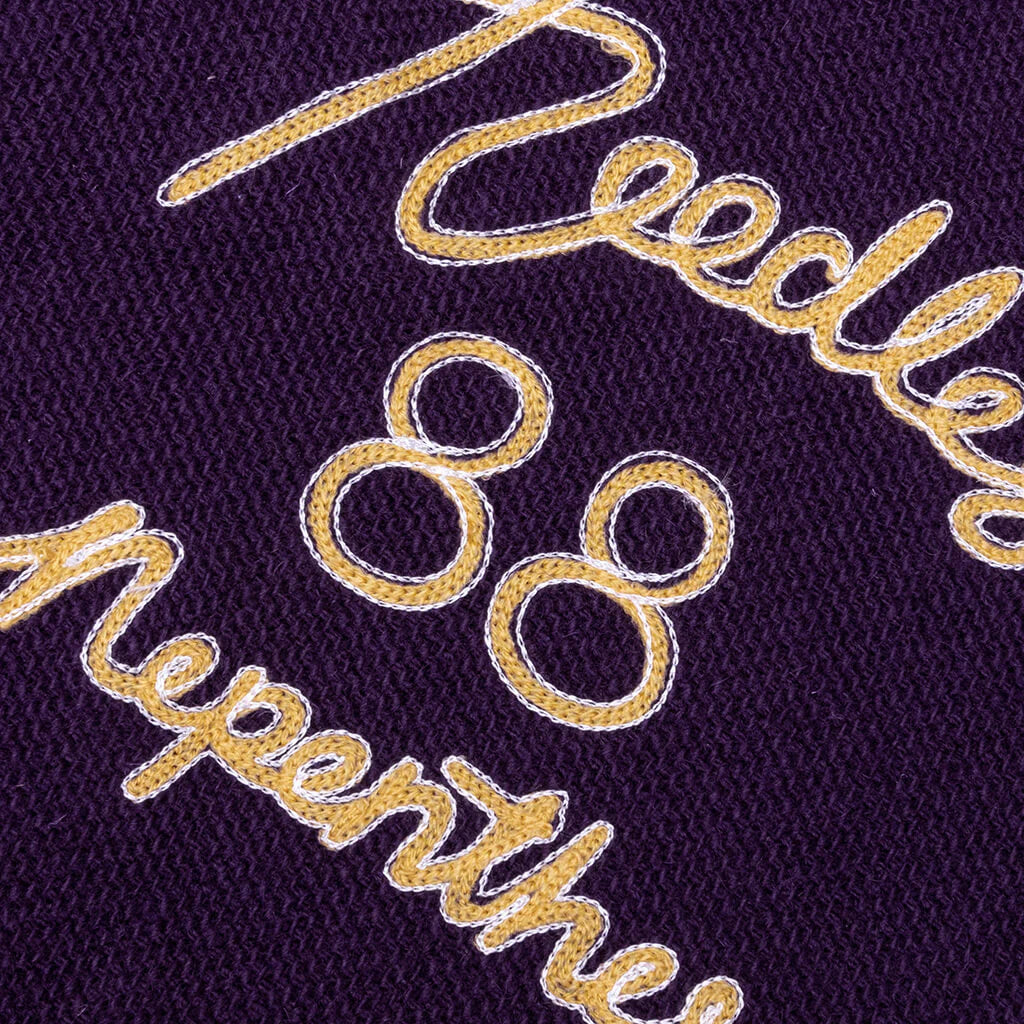 Wool Melton Lettered Jacket Purple