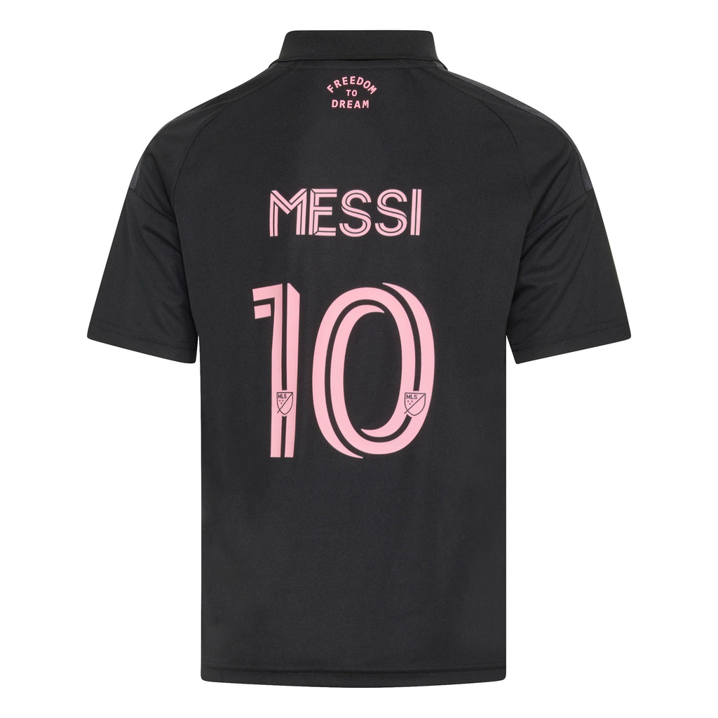 adidas Inter Miami CF Away Messi Youth Soccer Jersey 26 27 Black Pink