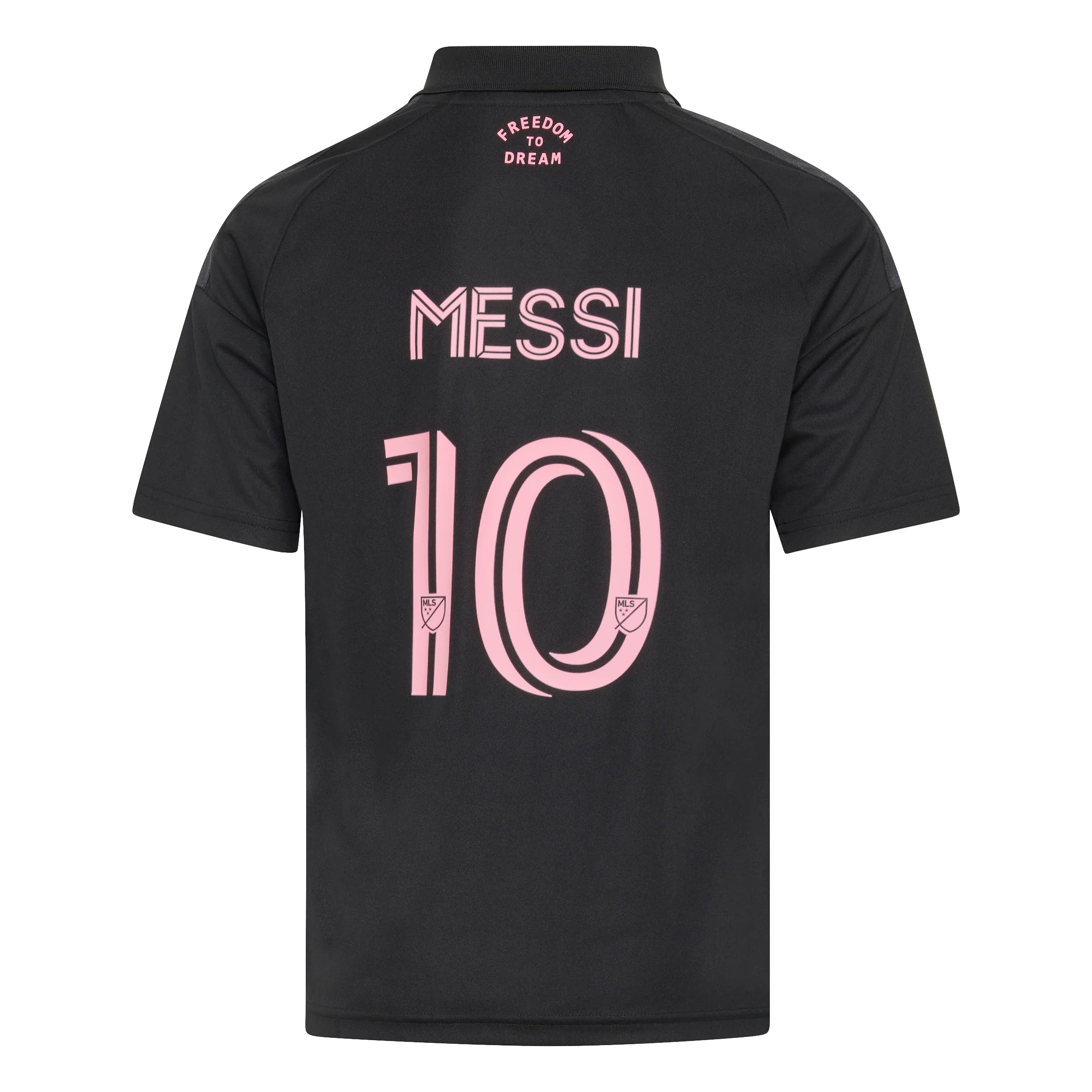 adidas Inter Miami CF Away Messi Youth Soccer Jersey 26 27 Black Pink