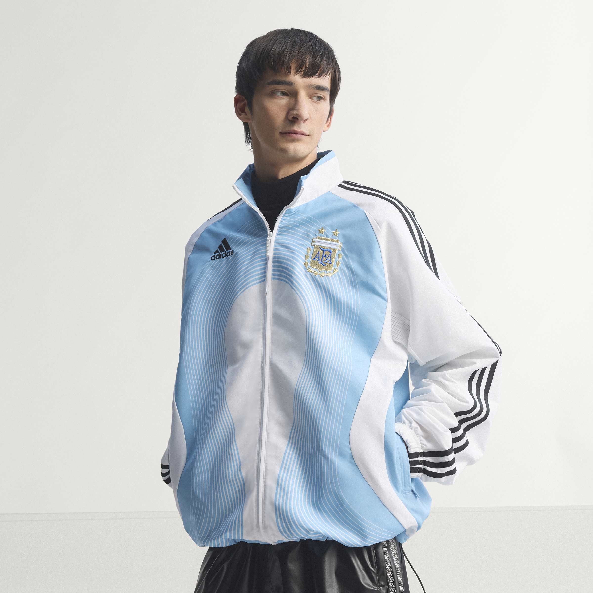 adidas Argentina Home Mens Track Top 2006 White Sky Blue