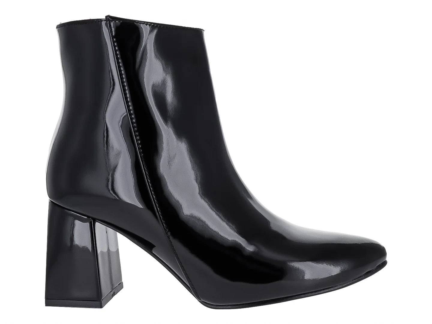 Botines Luna Rosa de Charol Negro para Mujer