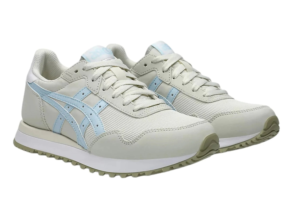 Tenis ASICS Tiger Runner LL Crema y Azul Claro para Mujer
