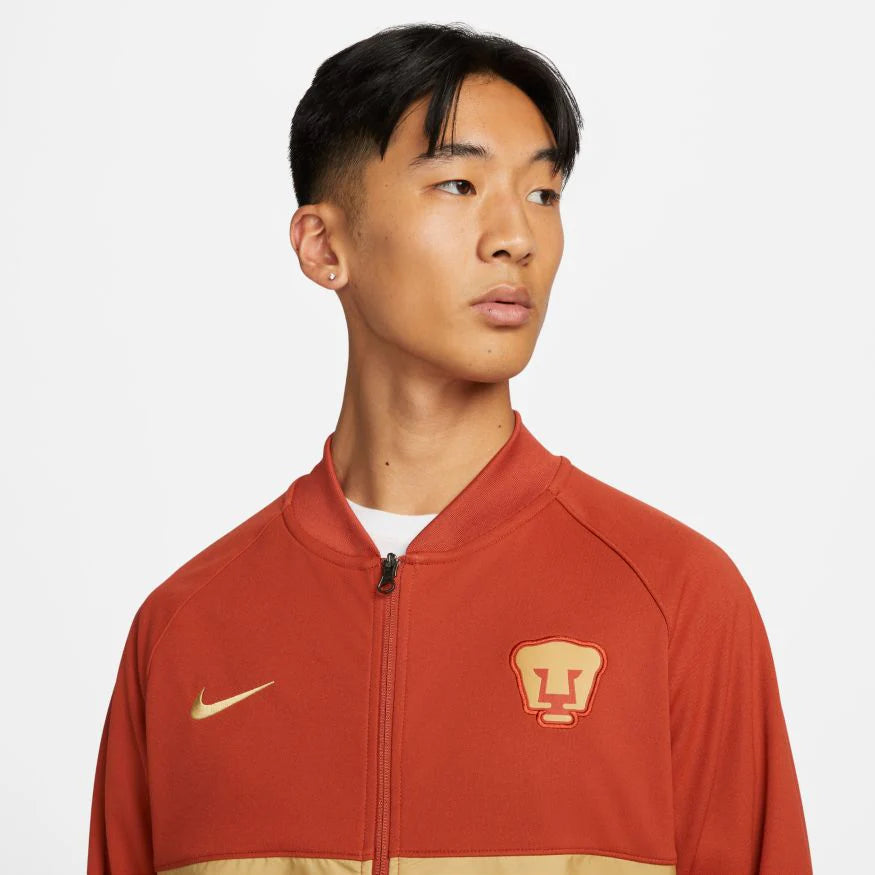 Nike Mens Pumas Full Zip Soccer Jacket Red Gold Navy