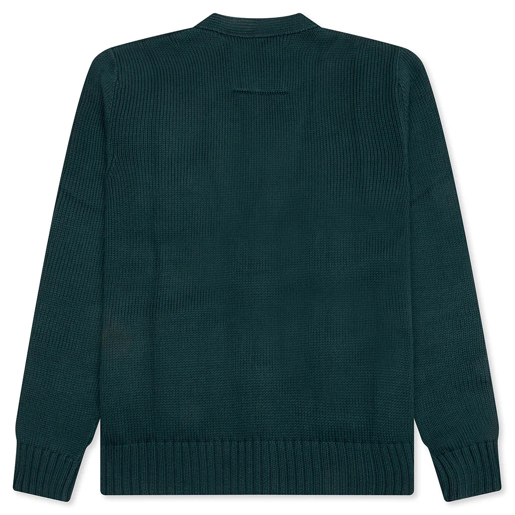 Cotton College Cardigan Fir Green
