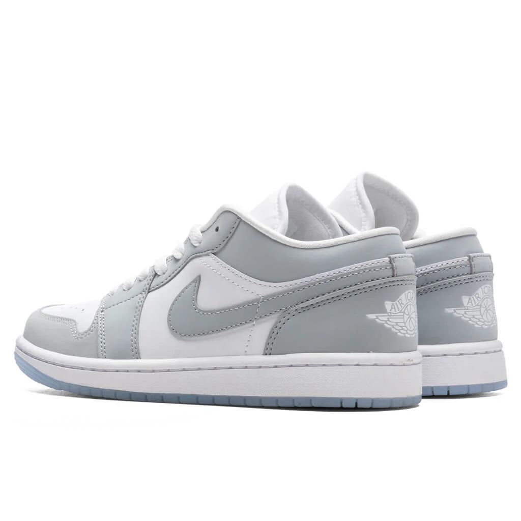 Womens Air Jordan 1 Low White Wolf Grey Aluminum