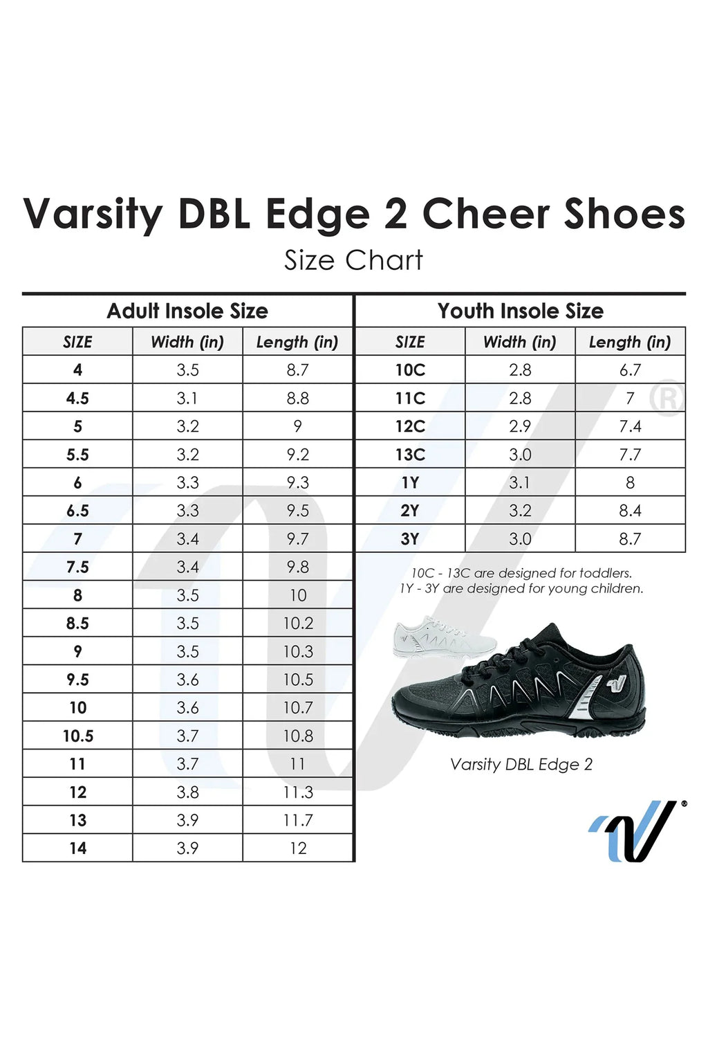 Varsity DBL EDGE 2 Black Cheer Shoes