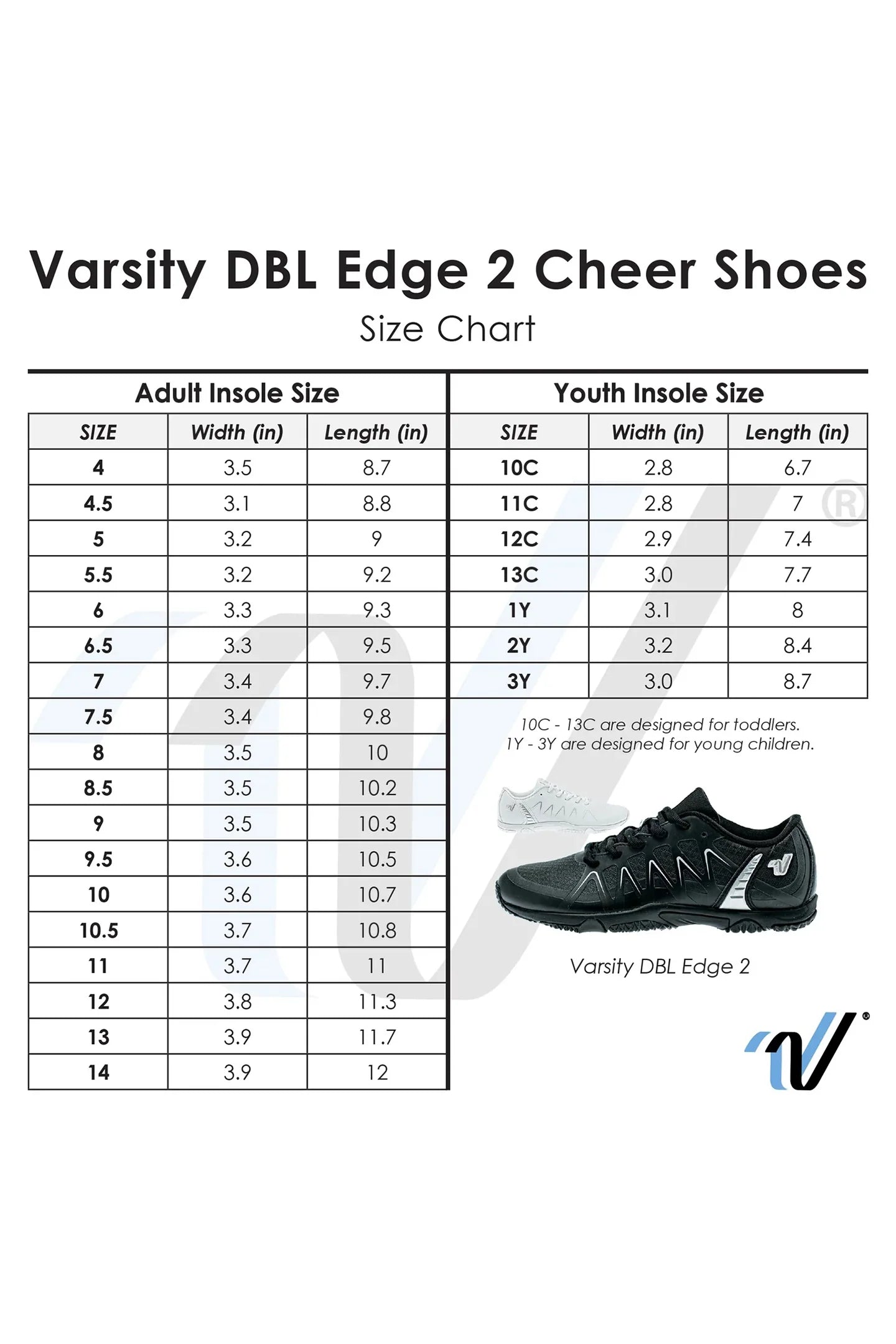 Varsity DBL EDGE 2 Black Cheer Shoes