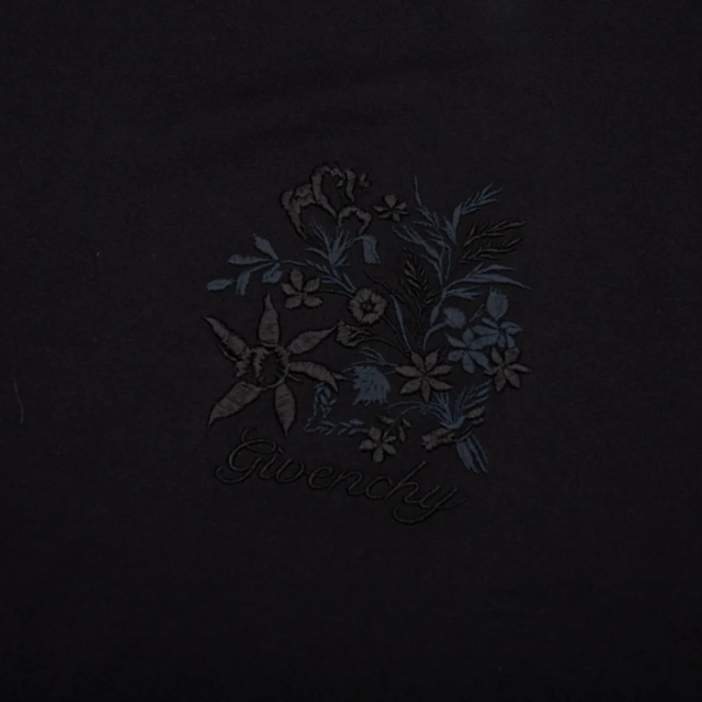 Embroidered Floral Logo Standard Black